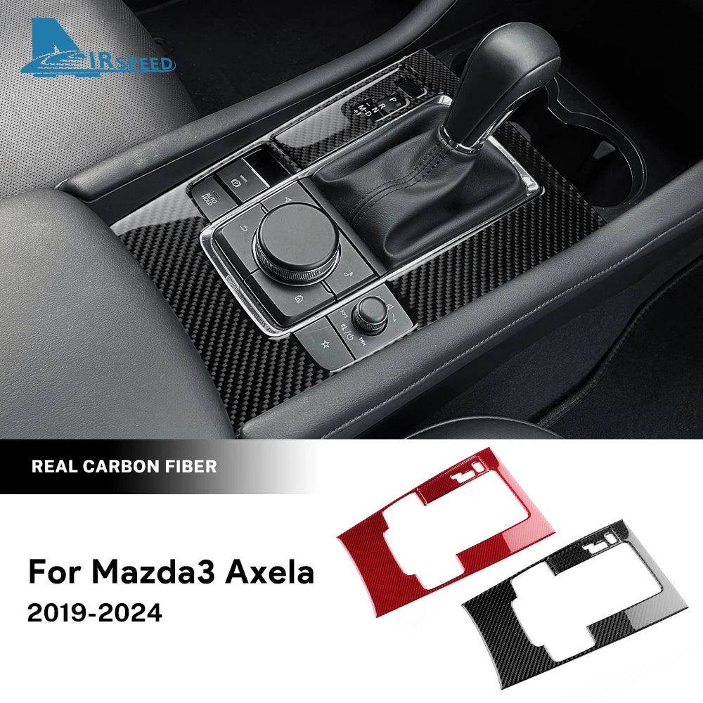 Autocollant fibre de carbone pour console de levier de vitesse – Mazda 3 BP (manuelle & automatique)