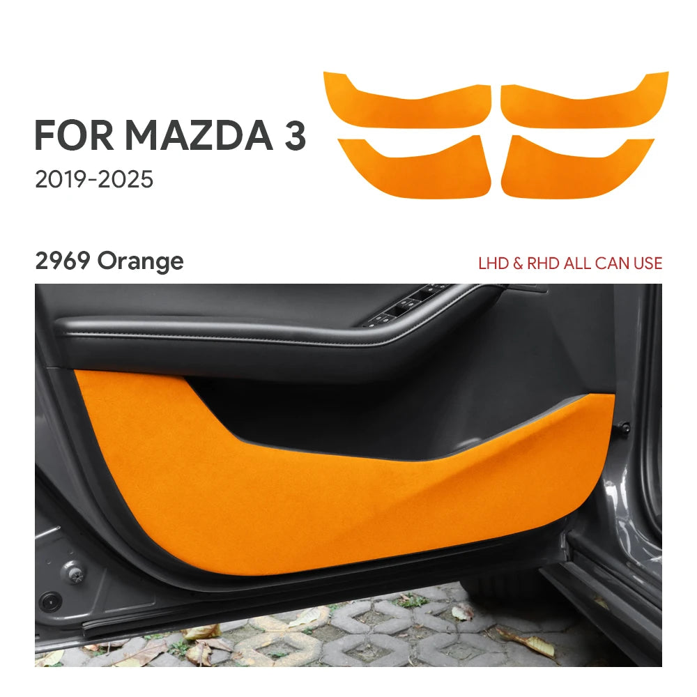 Suede anti-kick protection for doors