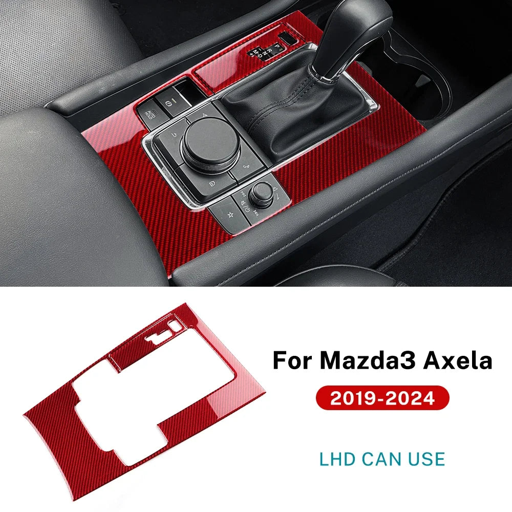 Cache de Console de Levier de Vitesse en Fibre de Carbone – Mazda 3 BP