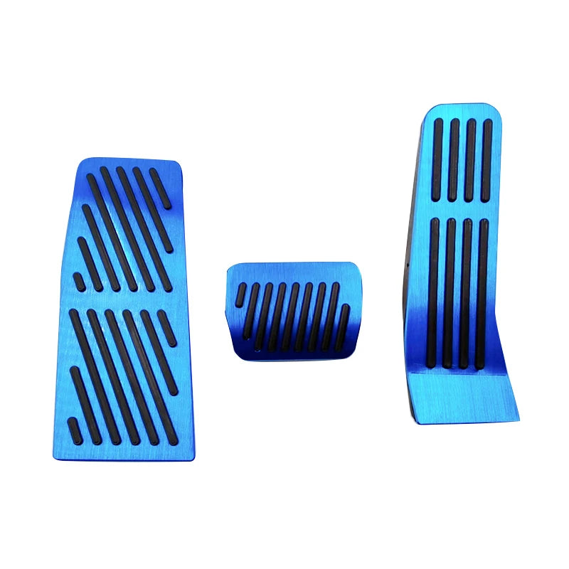 Aluminum brake, accelerator and footrest pedal covers for automatic transmission