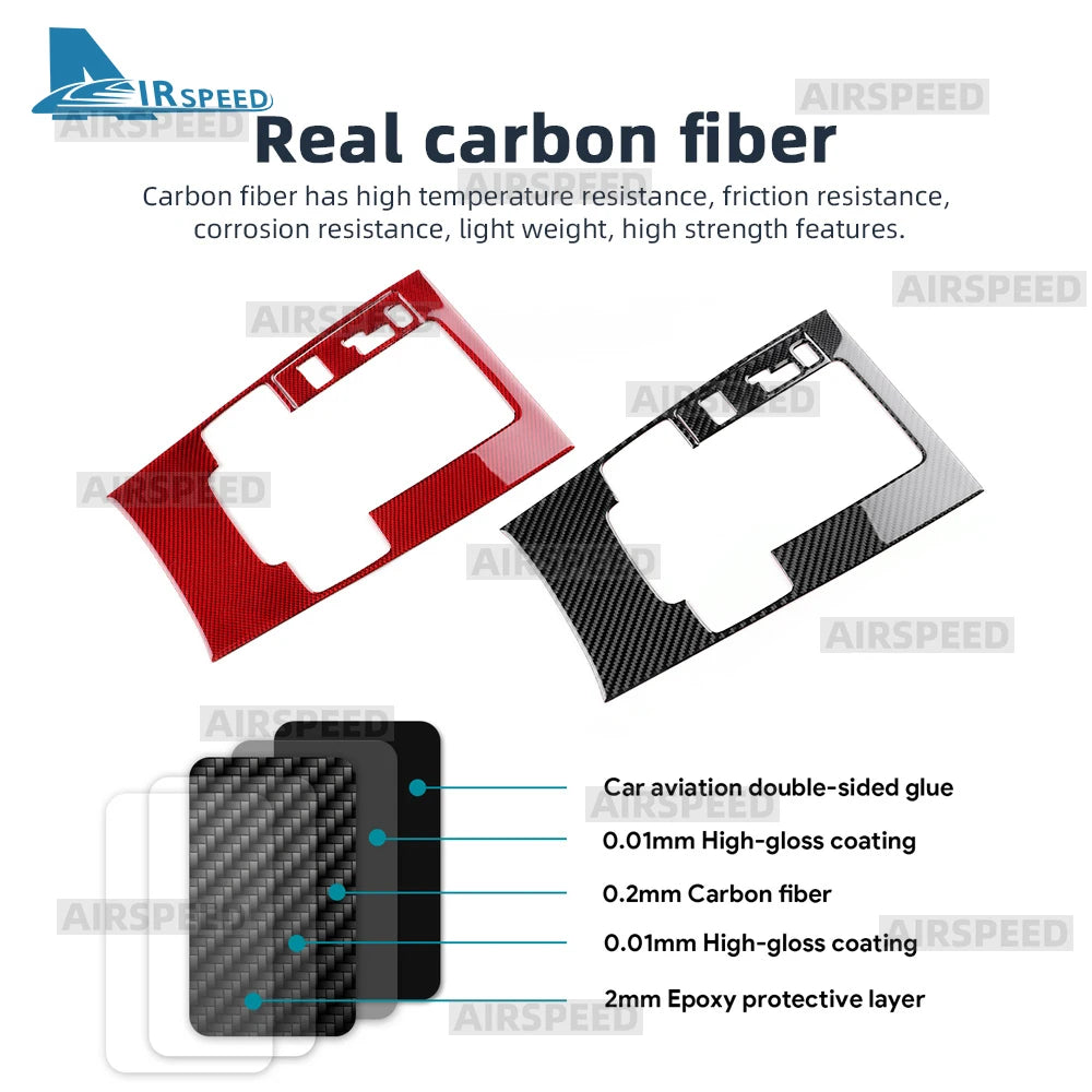 Autocollant fibre de carbone pour panneau de console boîte automatique – Mazda 3 BP – photo 6