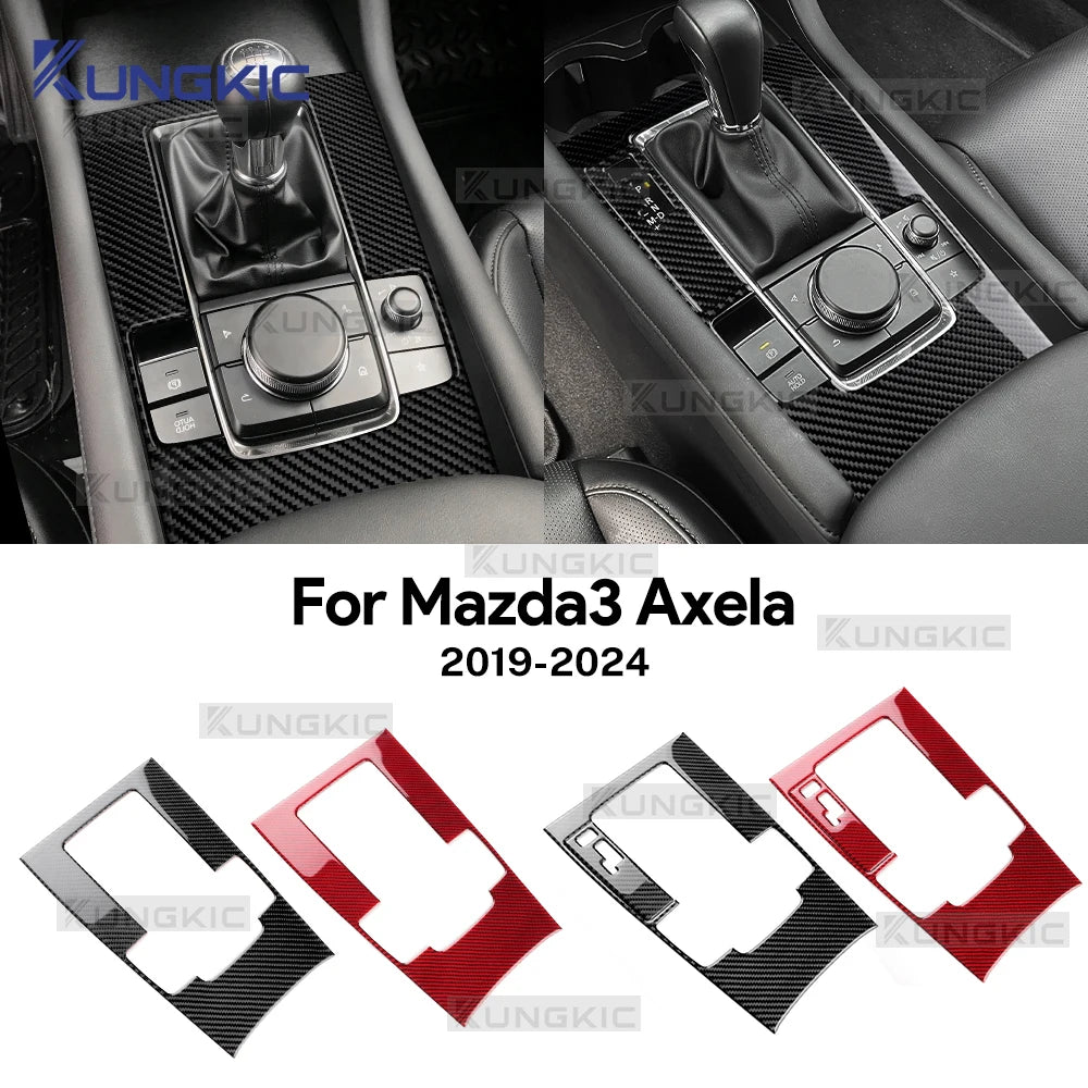 Cache de Console de Levier de Vitesse en Fibre de Carbone – Mazda 3 BP