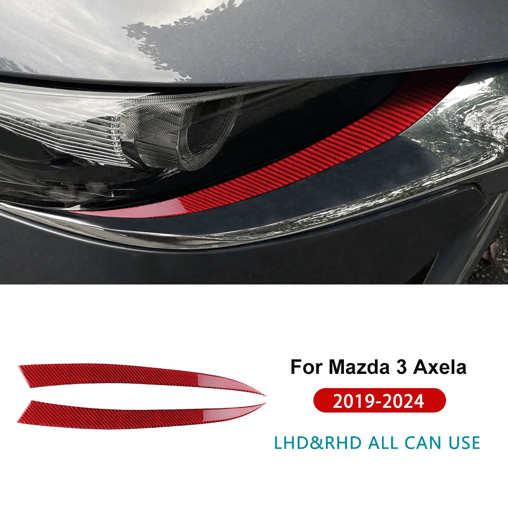 Sourcils de phares en fibre de carbone autocollants – Mazda 3 BP berline & compacte – photo 10