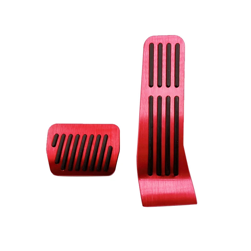 Aluminum brake, accelerator and footrest pedal covers for automatic transmission
