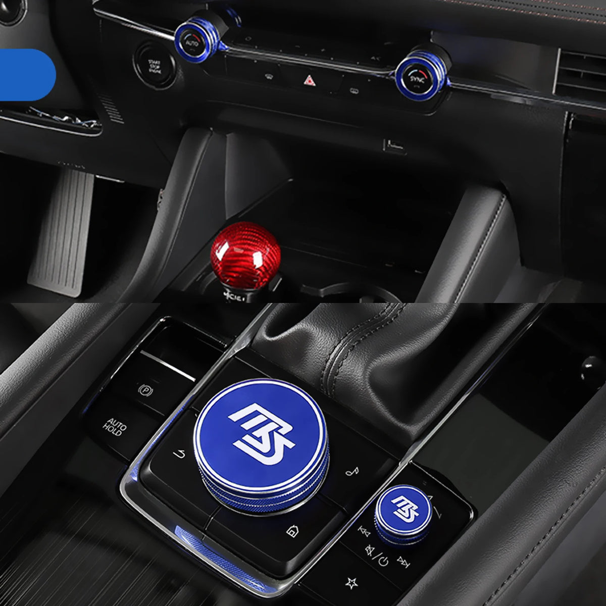 Kit Molette Multimédia & Bagues de Climatisation en Aluminium – Mazda 3 & CX-30