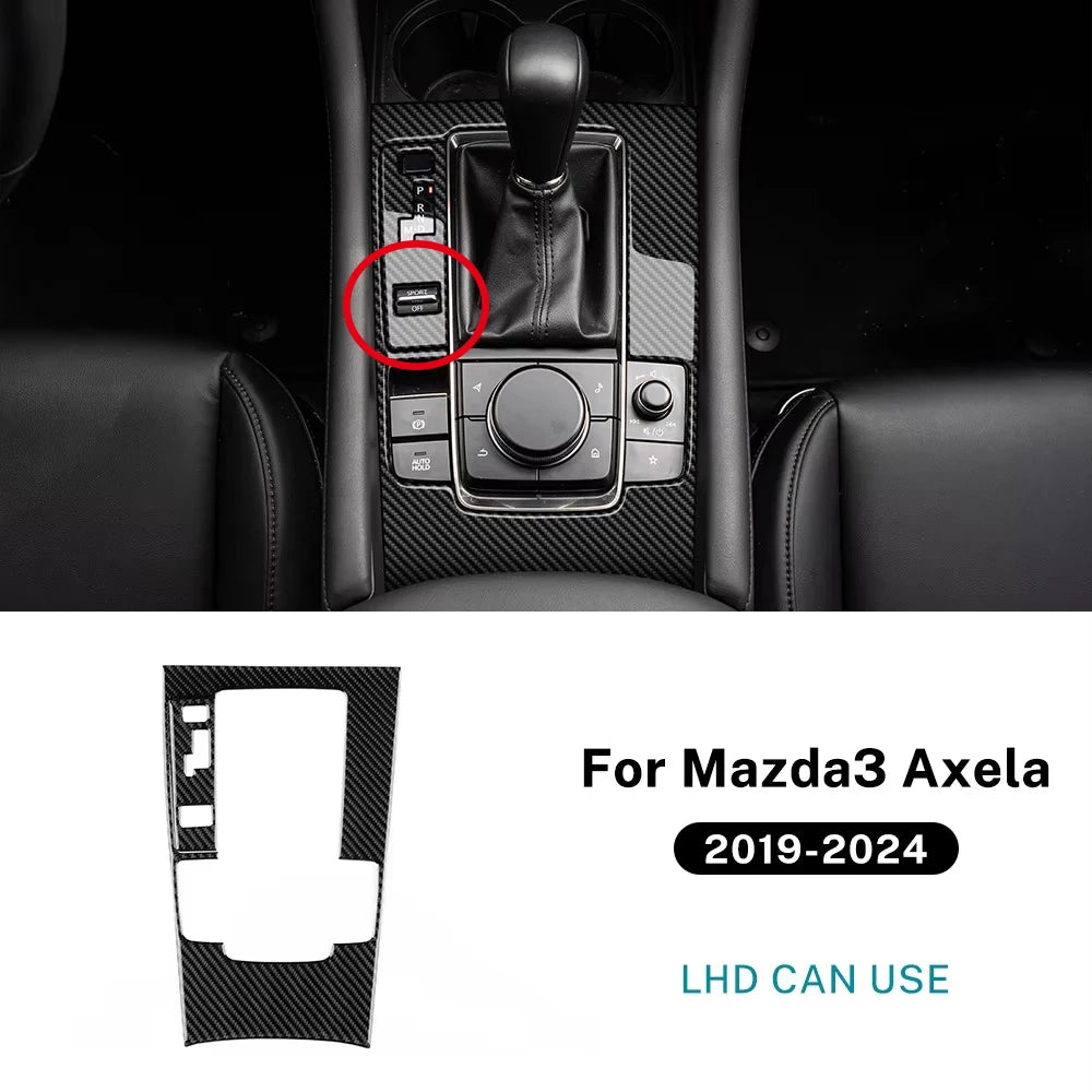Autocollant fibre de carbone pour panneau de console boîte automatique – Mazda 3 BP – photo 13