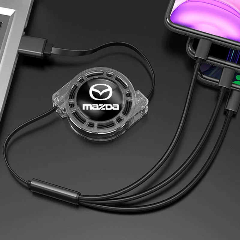 Câble de Charge Rapide 3-en-1 Rétractable – Mazda
