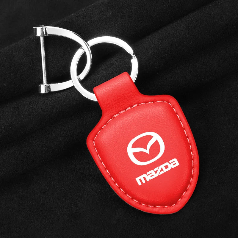 Leather keychain with emblem - Mazda Edition