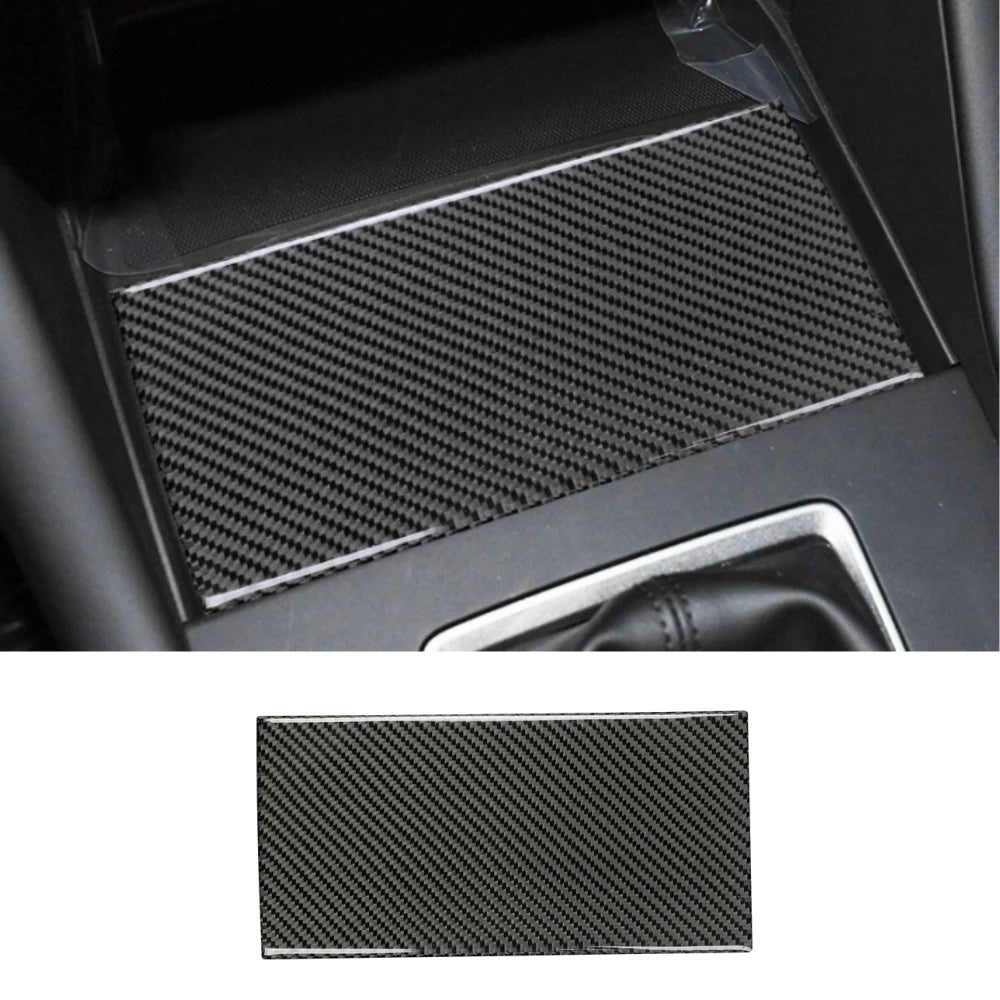Carbon effect decorative sticker for central cup holder