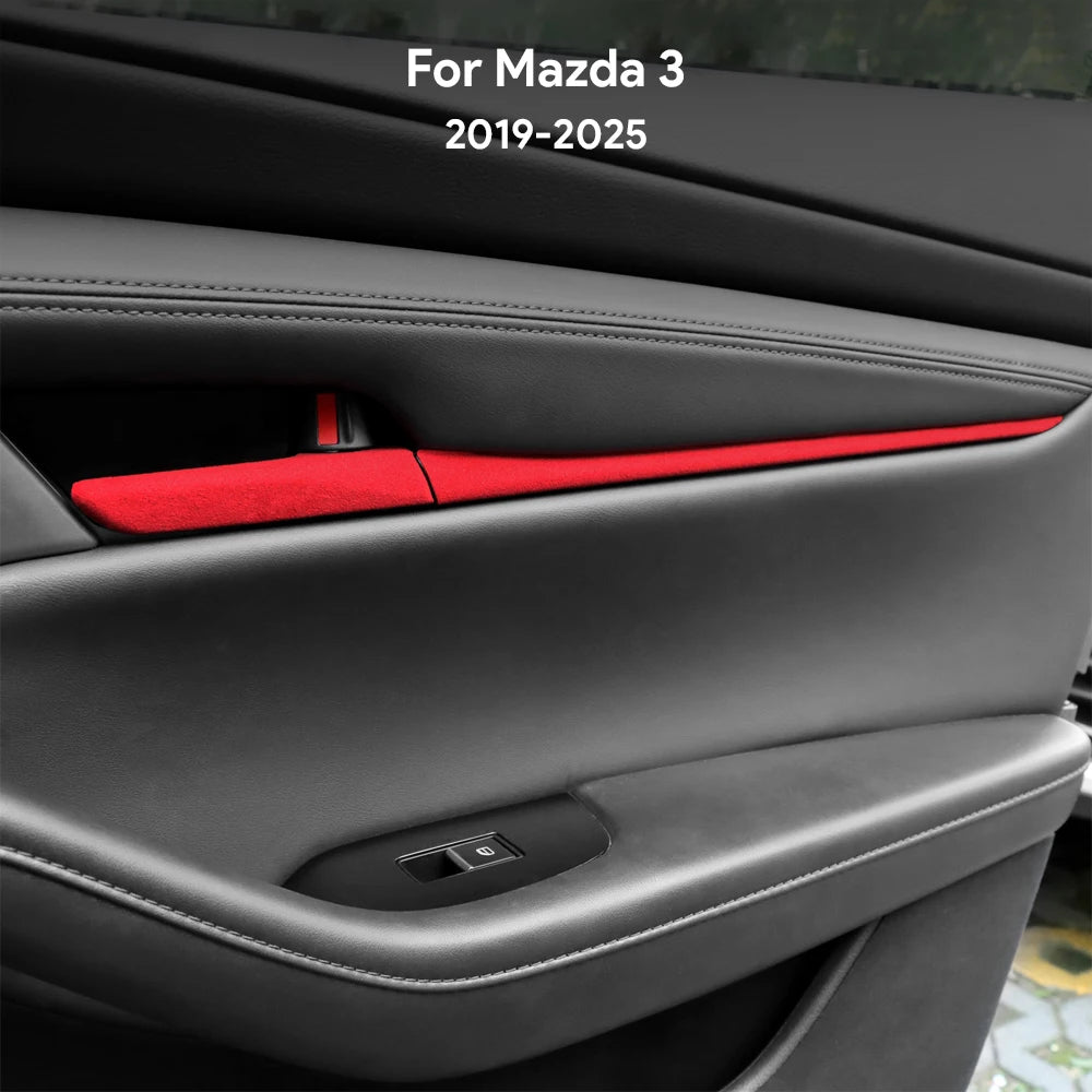 Suede interior door handle trim protection