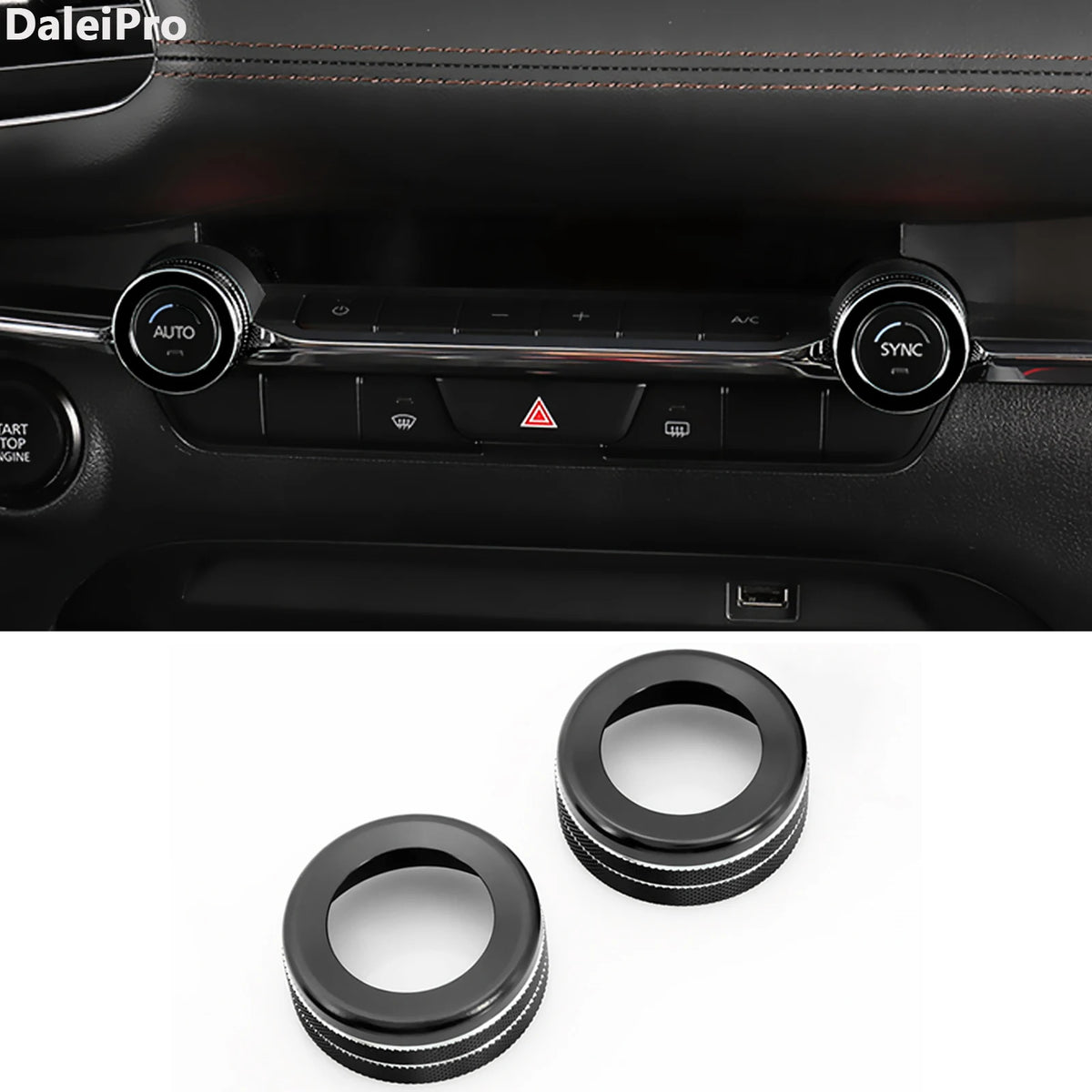 Kit Molette Multimédia & Bagues de Climatisation en Aluminium – Mazda 3 & CX-30