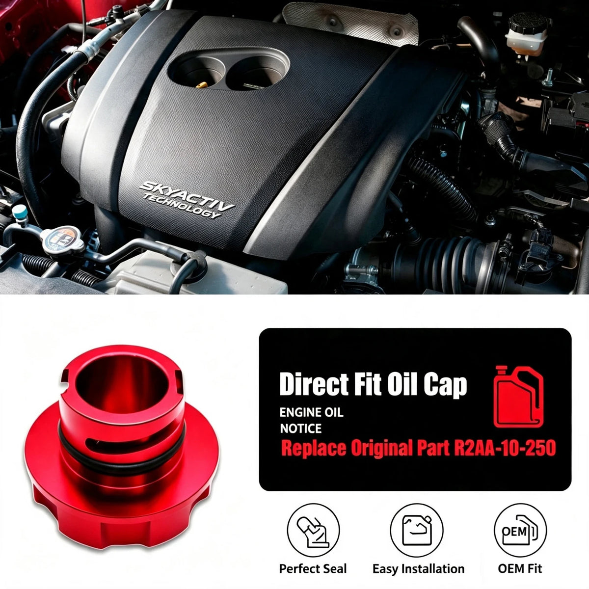 Bouchon d'huile moteur en aluminium pour Mazda – photo 2