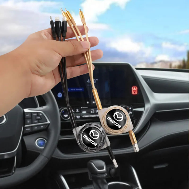 Câble de Charge Rapide 3-en-1 Rétractable – Mazda