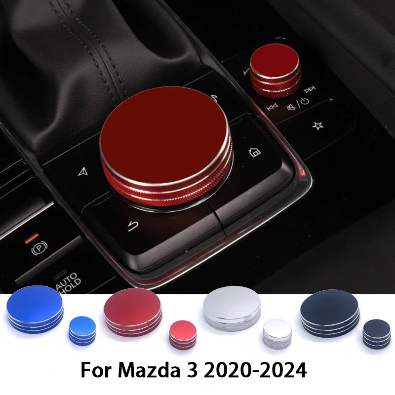 Caches Molette Multimédia & Bouton de Volume en Aluminium – Mazda 3 BP