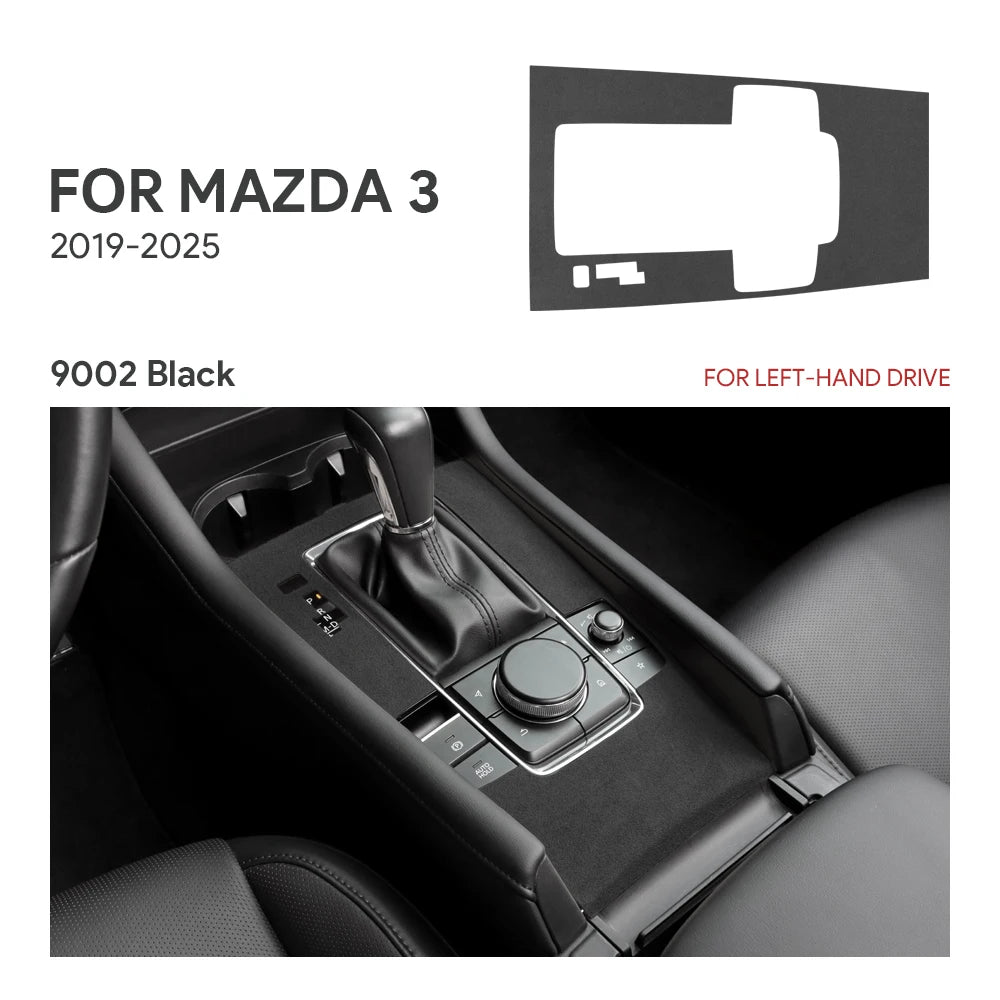 Suede center console and lever protection