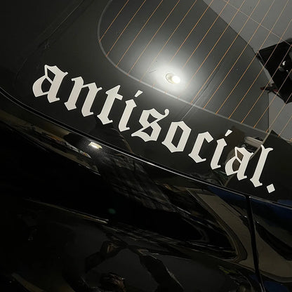 Sticker « antisocial. » Lettrage Gothique pour Voiture – Mazda