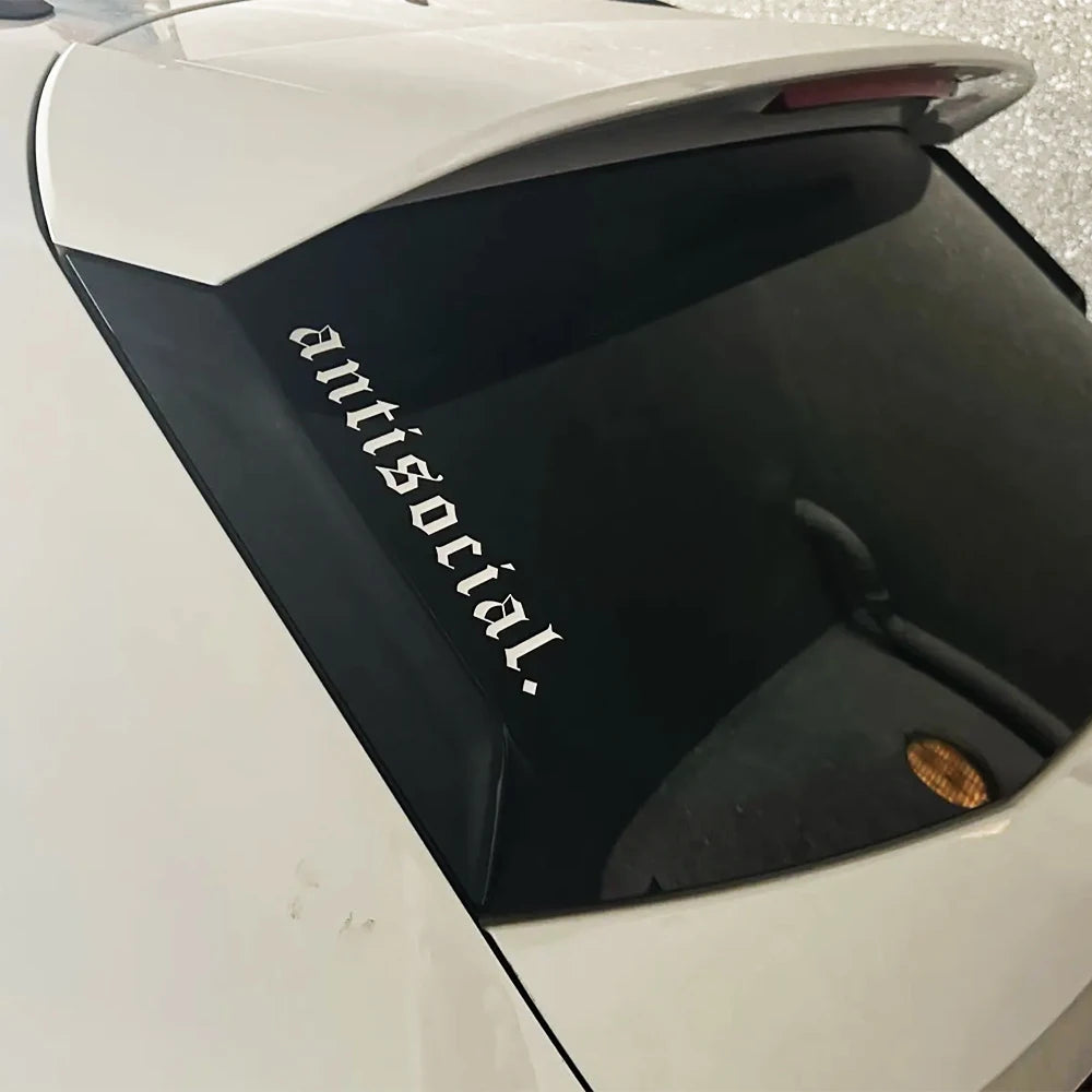 Sticker « antisocial. » Lettrage Gothique pour Voiture – Mazda