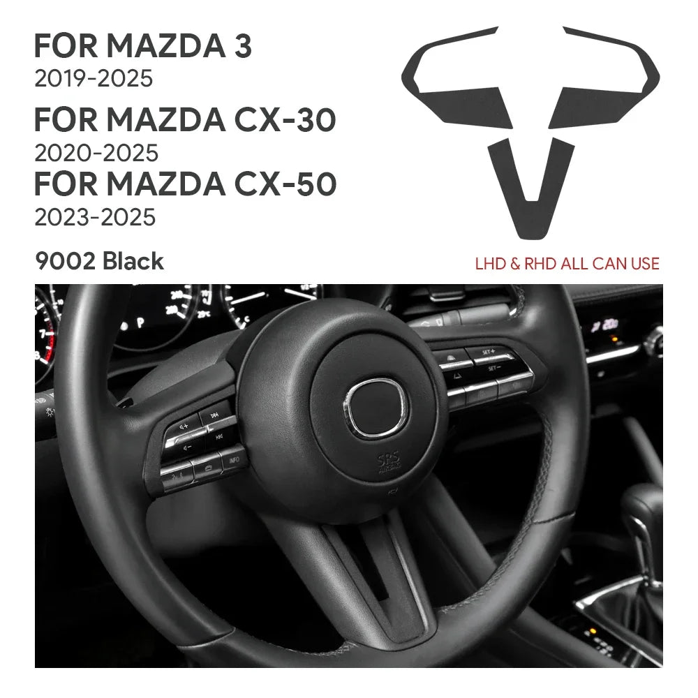 Suede steering wheel button trim protection