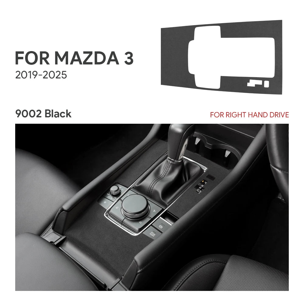 Suede center console and lever protection