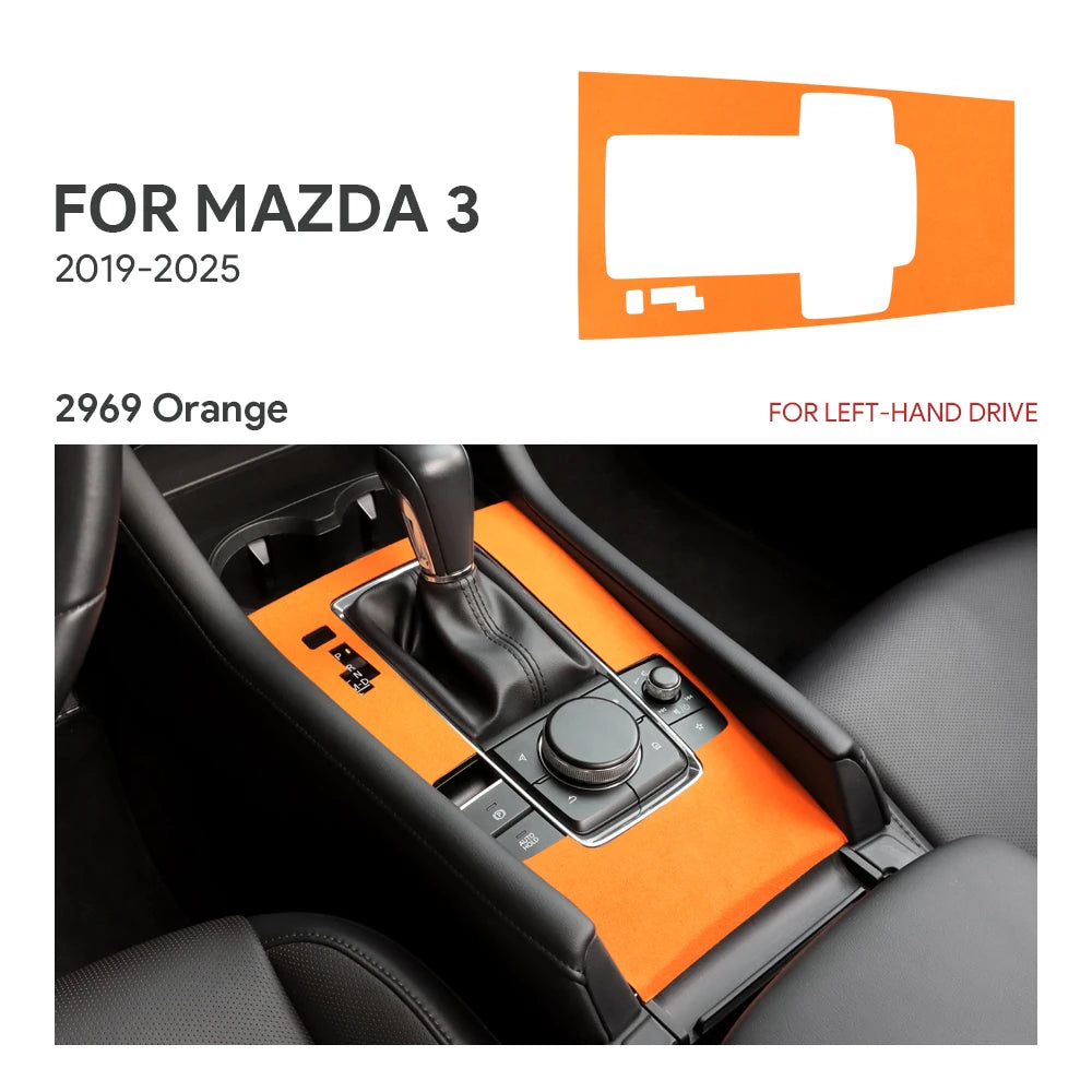 Suede center console and lever protection