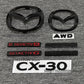 Kit Logos & Lettrages Noirs Blackout – Mazda CX-30