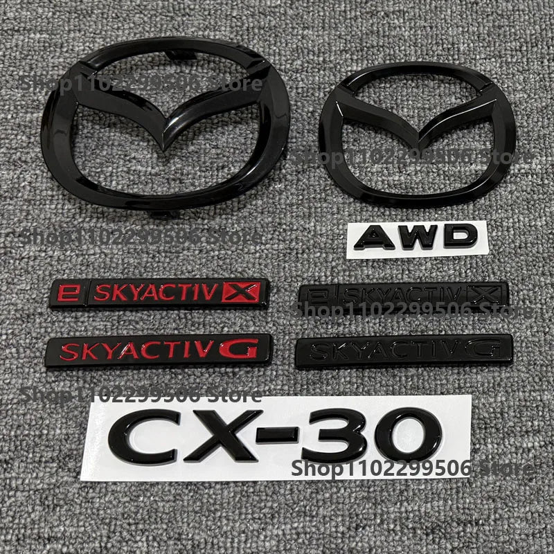 Kit Logos & Lettrages Noirs Blackout – Mazda CX-30