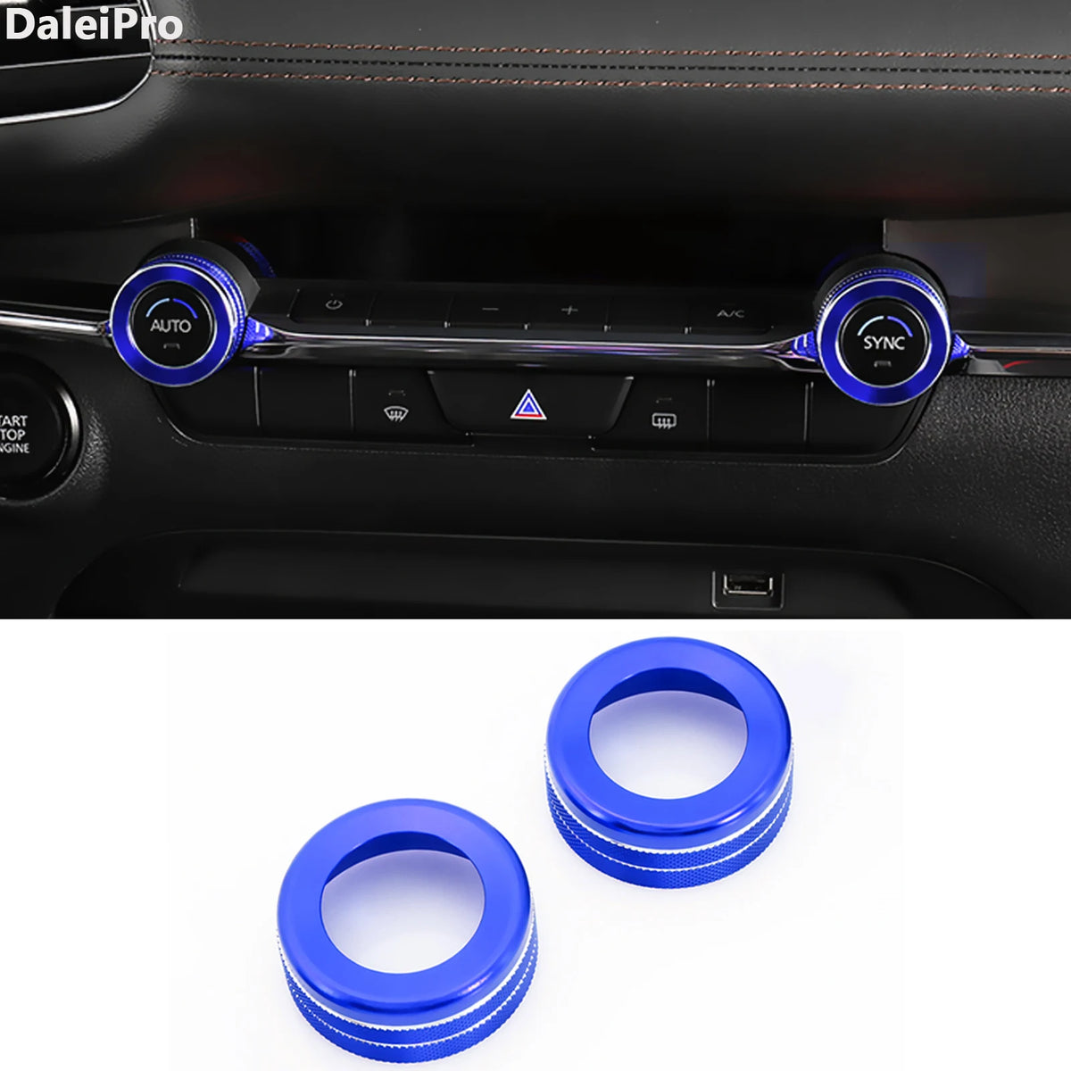 Kit Molette Multimédia & Bagues de Climatisation en Aluminium – Mazda 3 & CX-30