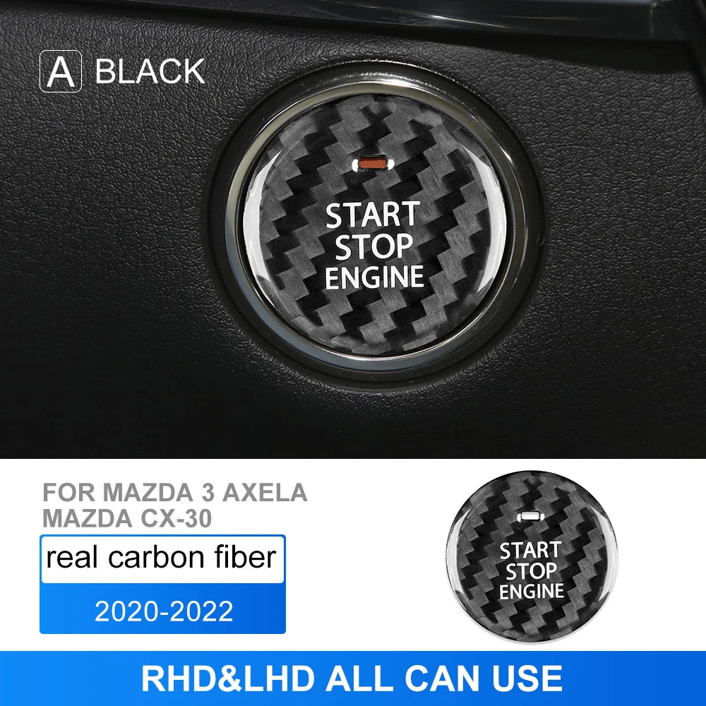 Cache de bouton Start/Stop rigide en vraie fibre de carbone – Mazda 3 BP & CX-30 – photo 8