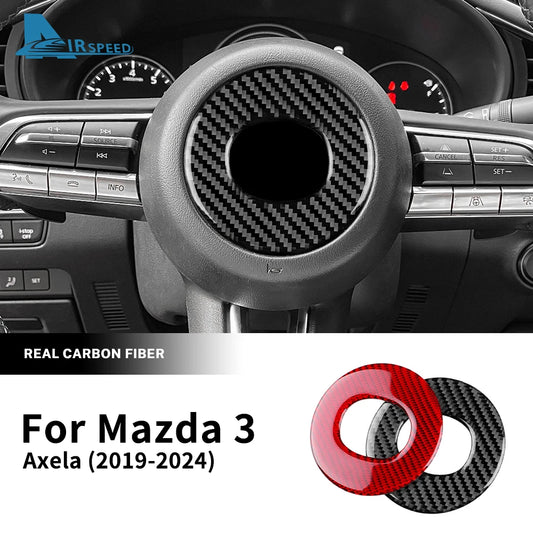 Autocollant fibre de carbone pour centre du volant – Mazda 3 BP & CX-30