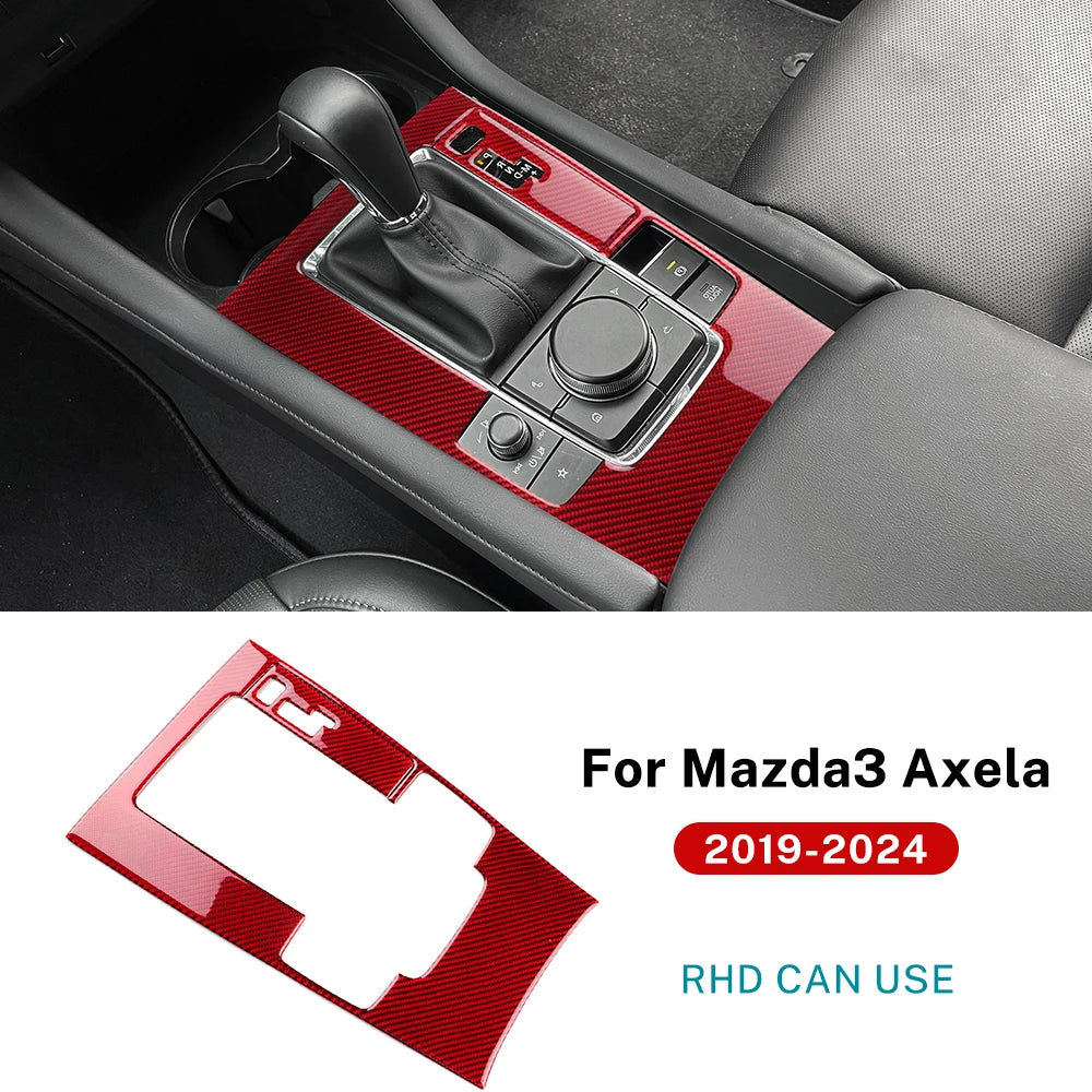 Autocollant fibre de carbone pour panneau de console boîte automatique – Mazda 3 BP – photo 12