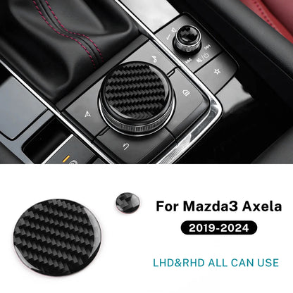 Autocollants fibre de carbone pour molette de commande centrale – Mazda 3 BP & CX-30 – photo 8
