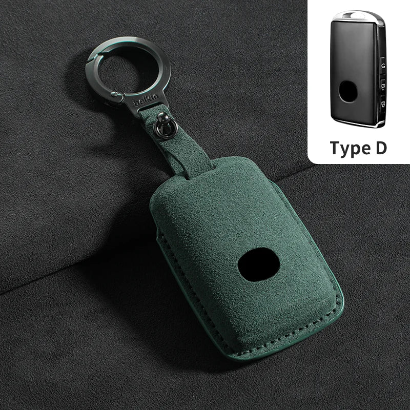 Étui de Clé en Suédine avec Attache – Mazda (Clé Type D)