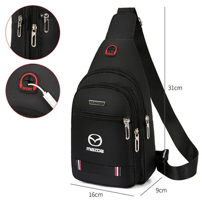 Sac bandoulière nylon imperméable noir logo Mazda édition sport tous modèles - Mazdrive