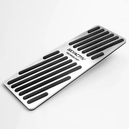 Aluminum brake, accelerator and footrest pedal covers for manual and automatic transmission