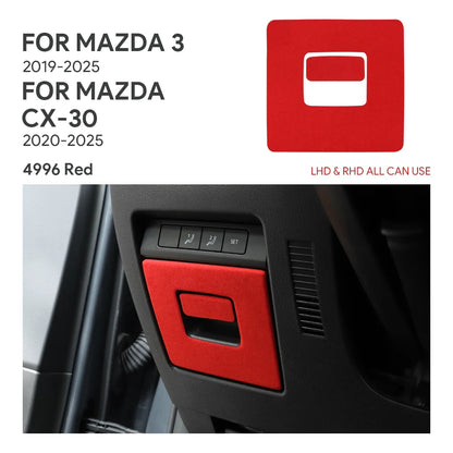 Suede driver's storage box panel trim protection