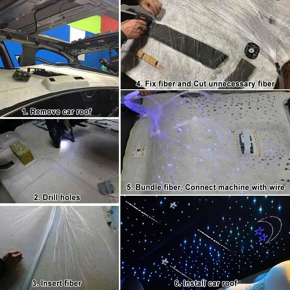 32W RGBW Meteor Car Roof stars Fiber Optic Light Music Roof Car Interior Ambient Atmosphere Light for Starry Sky ceiling