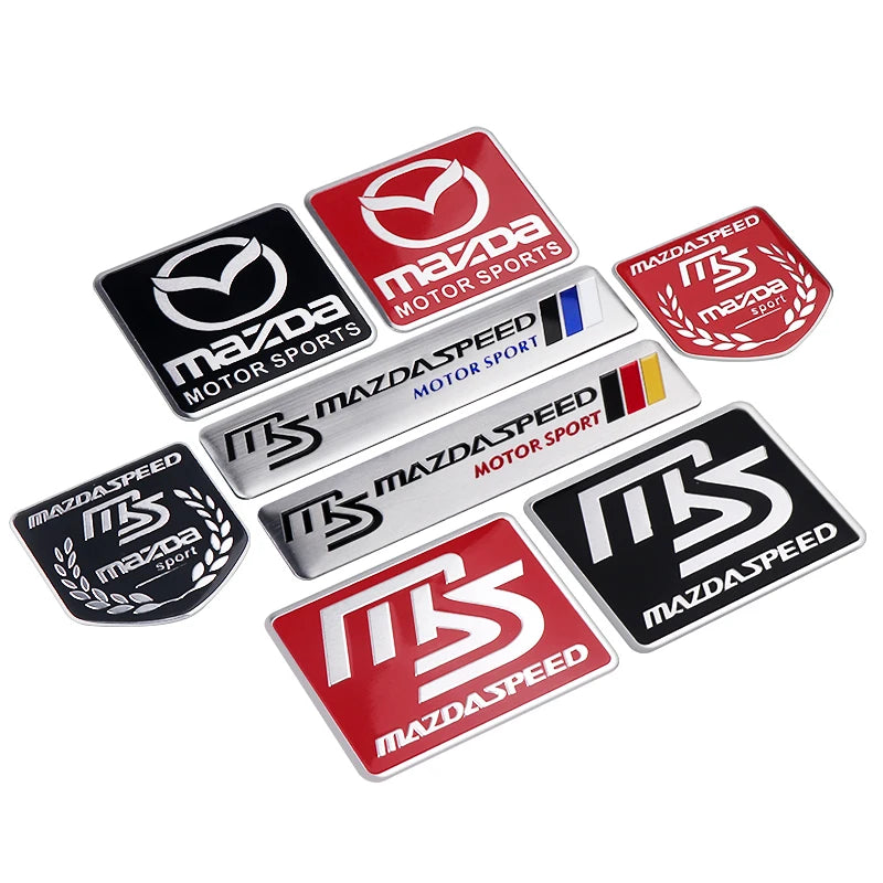 Car Styling 3D Aluminum Flag Logo Stickers Badge Emblem Decals Decoration For Mazda Speed ​​3 5 6 BK CX-3 CX-5 CX7 CX-7 Demio Axel