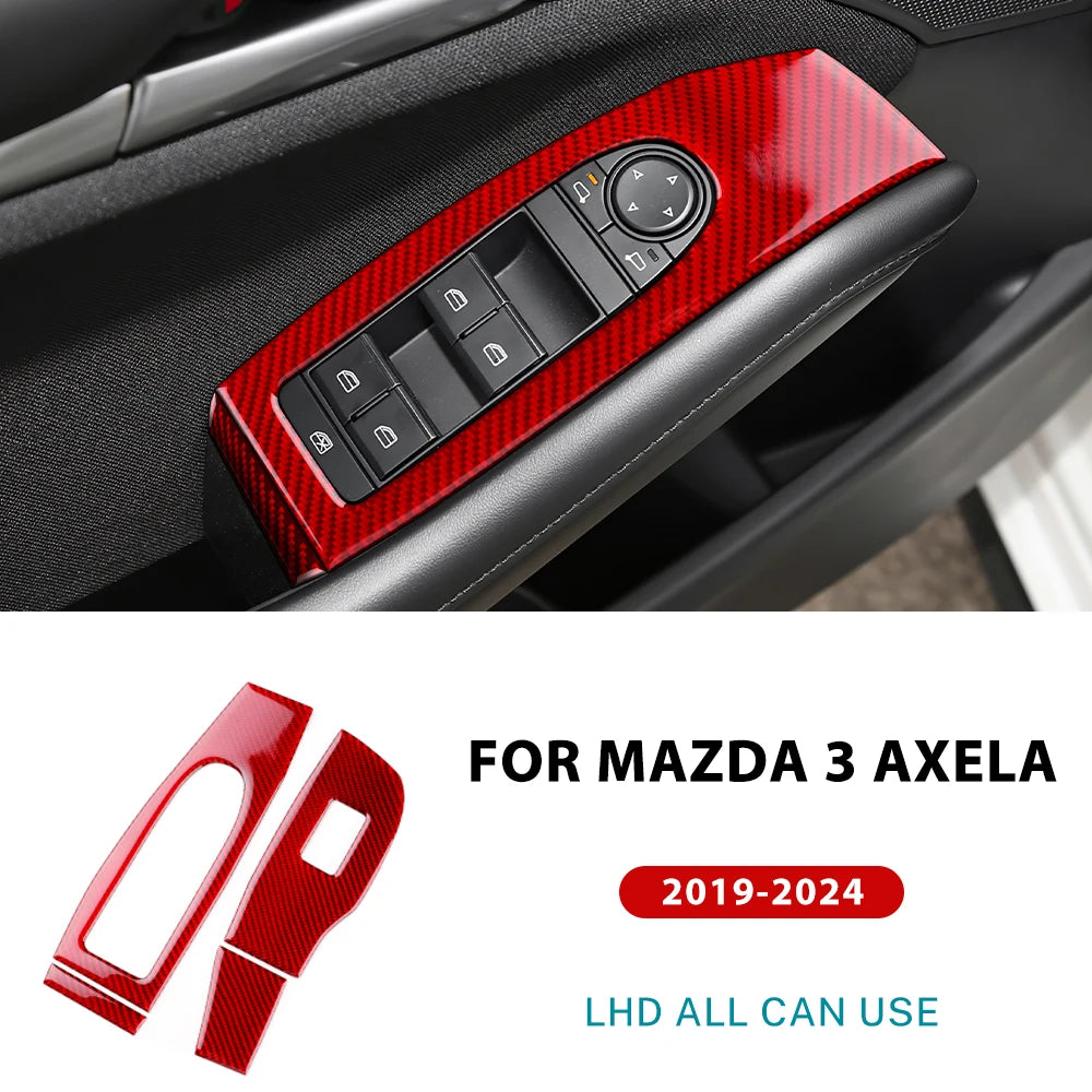 Autocollant fibre de carbone pour panneau de commande des lève-vitres avant – Mazda 3 BP – photo 9