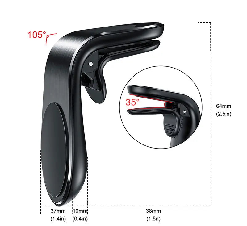 Magnetic phone holder for air vent