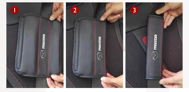 Soft Leatherette Seat Belt Pad – Mazda Edition