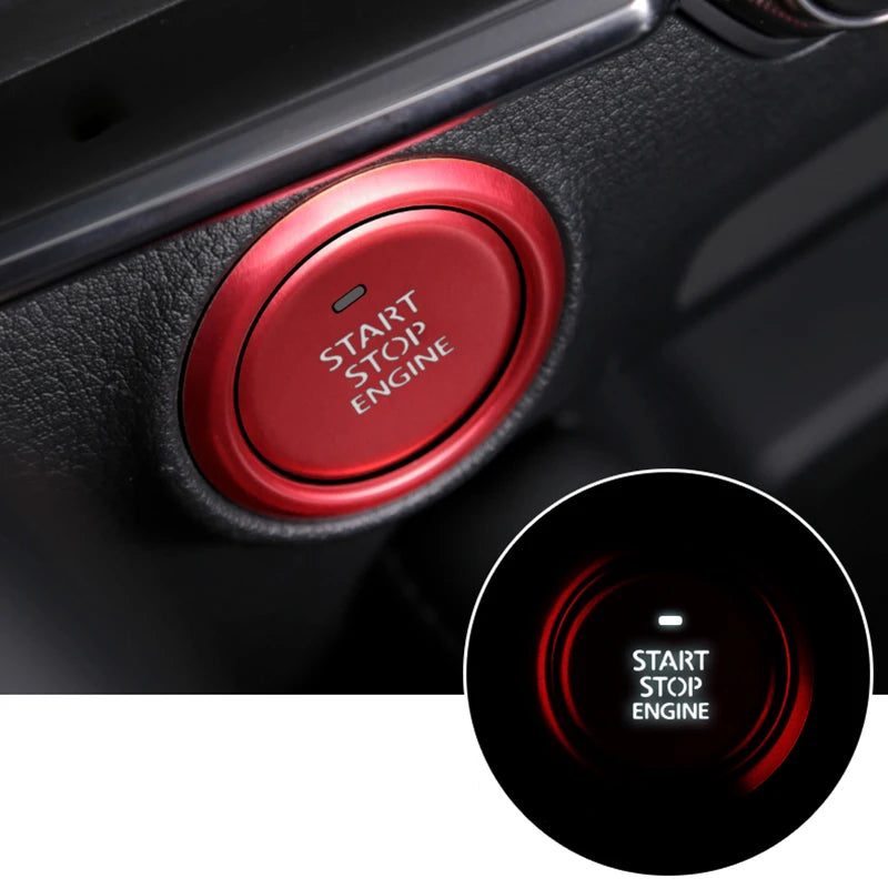 Decorative ring start stop engine button