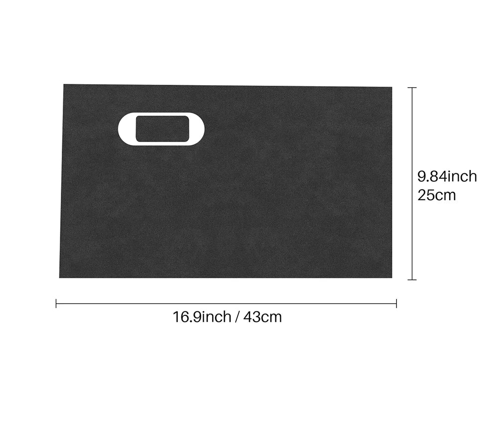 Suede or carbon glove box kick protection