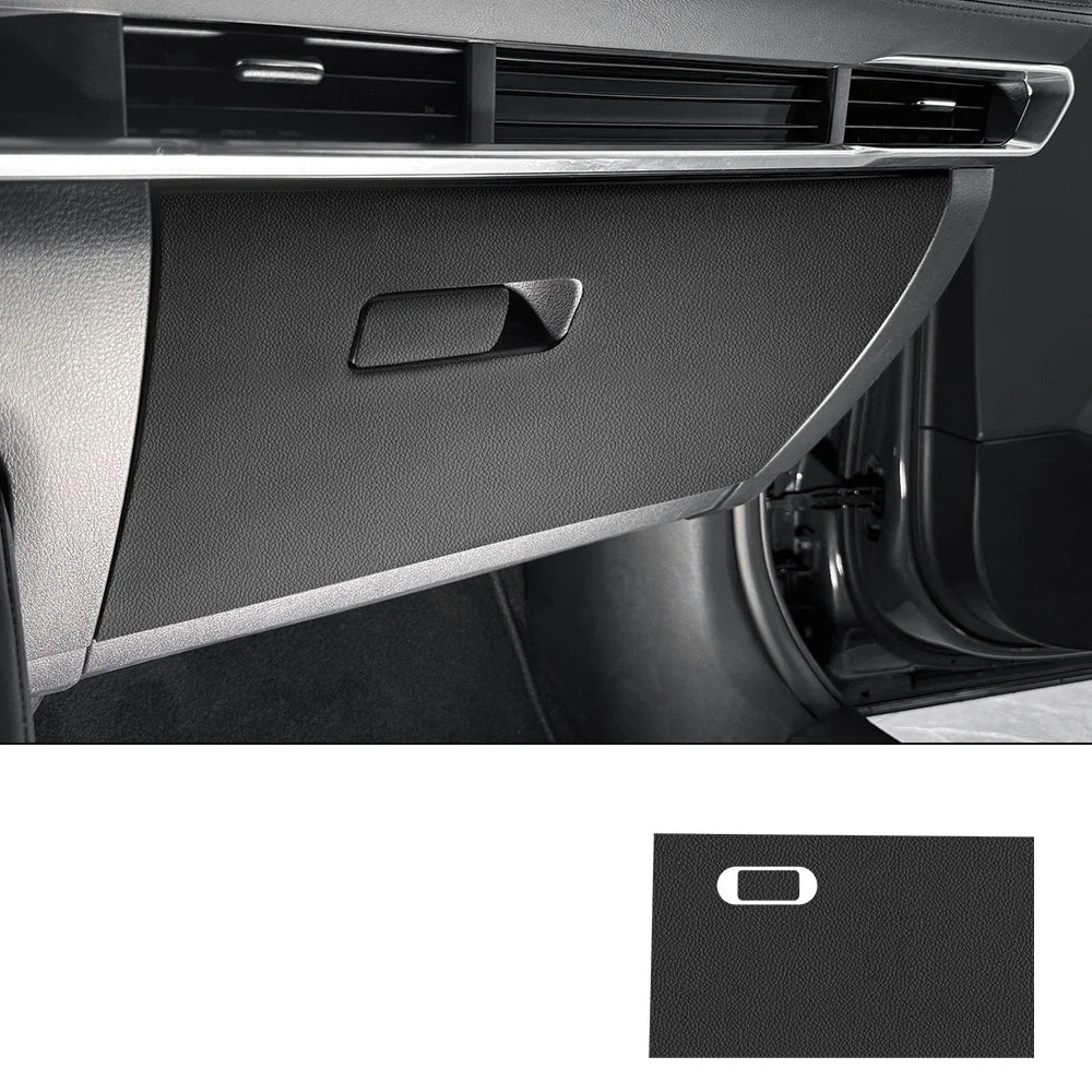 Suede or carbon glove box kick protection