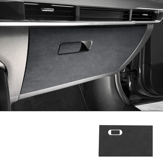 Suede or carbon glove box kick protection