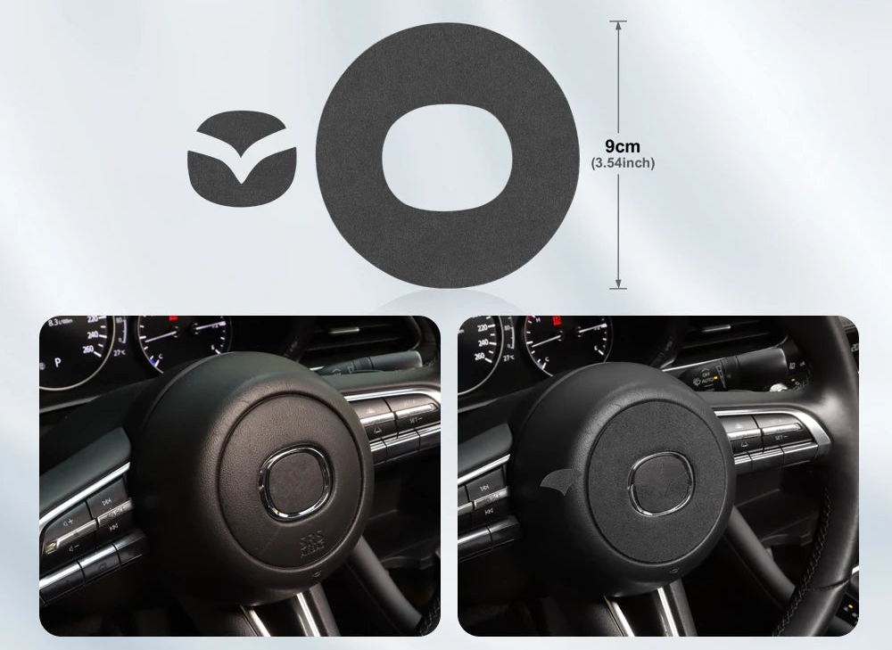 Suede steering wheel trim protection