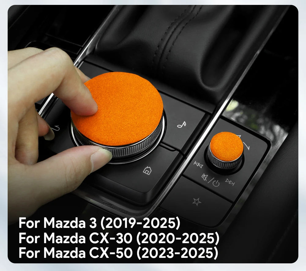 Suede central multimedia button trim protection