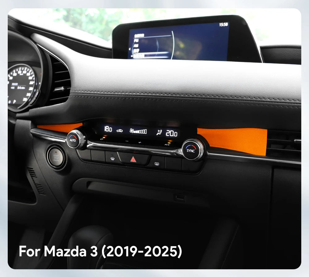 Suede dashboard air outlet panel trim protection