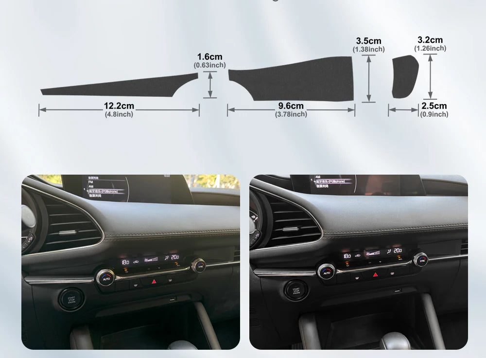 Suede dashboard air outlet panel trim protection