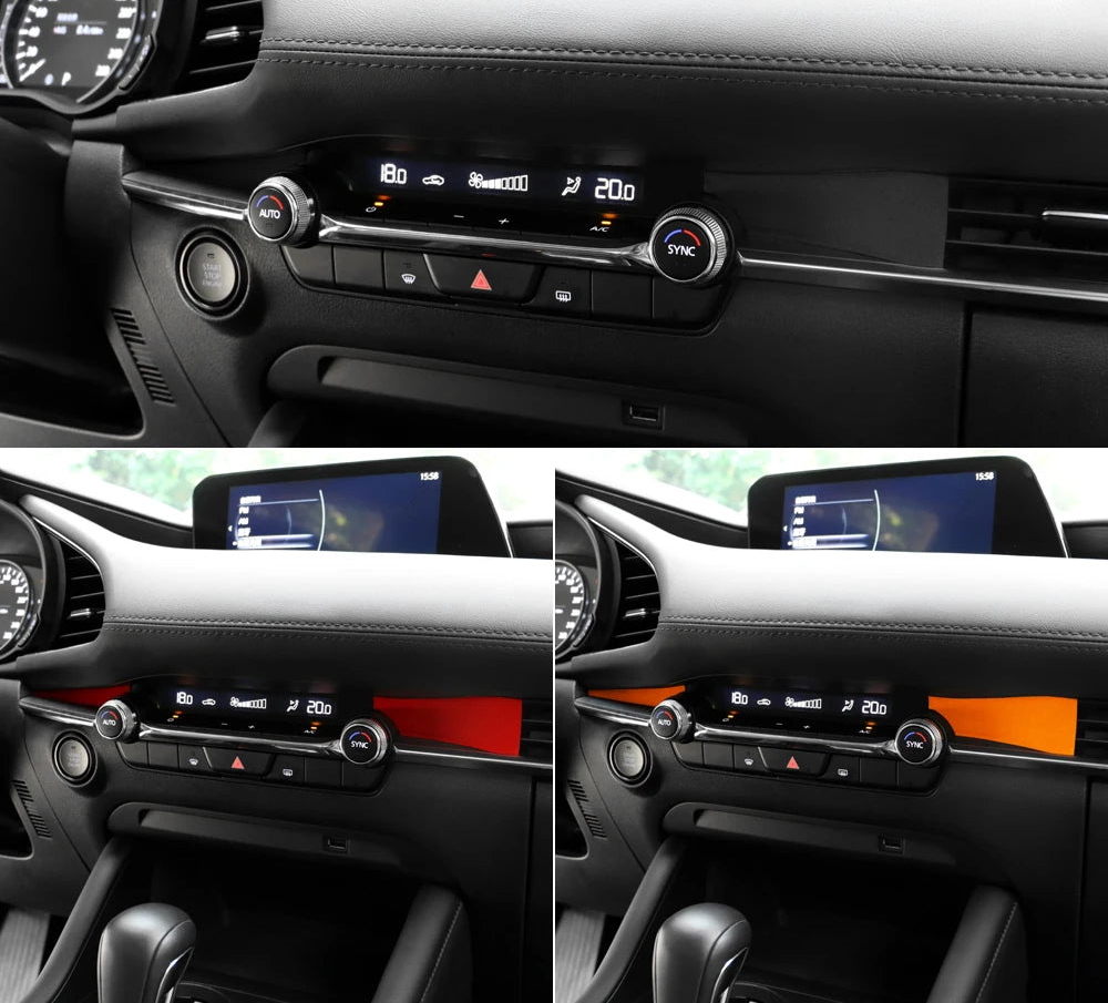 Suede dashboard air outlet panel trim protection