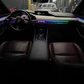 Monochrome or RGB LED ambient lighting with interior doors, dashboard, seats